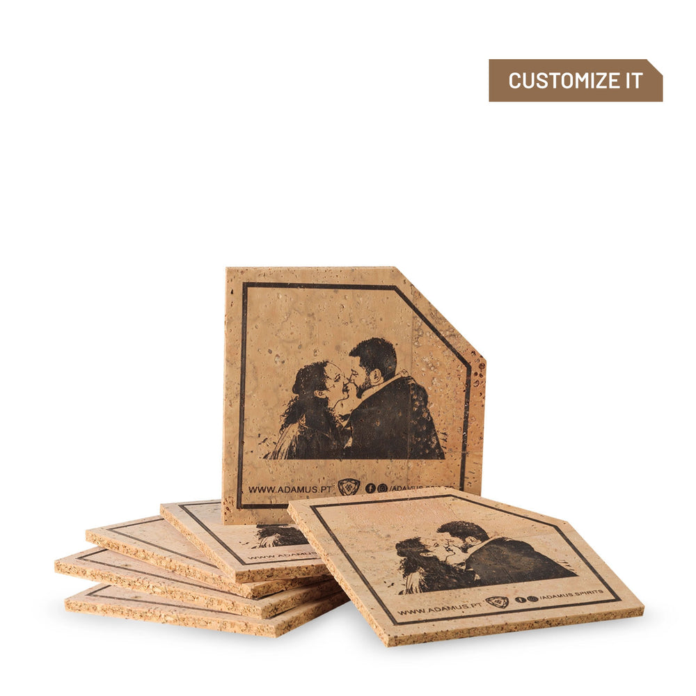 Pack de 6 Bases de Cortiça Adamus Personalizadas