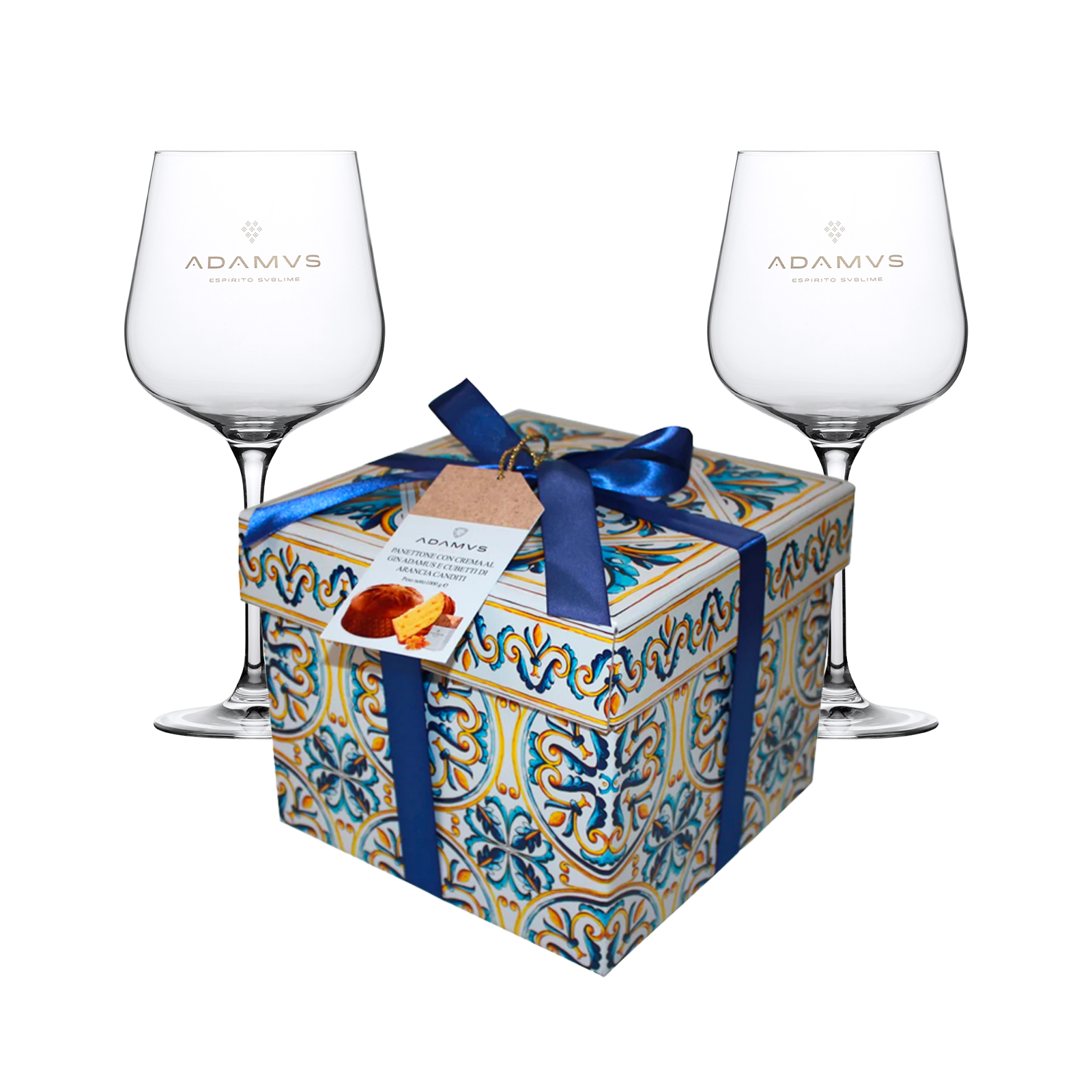 2 Copos Adamus Organic Dry Gin + 1 Panettone Adamus