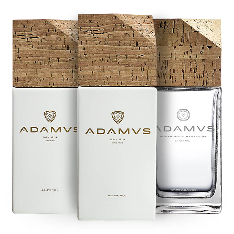 Adamus Pack of 2 Organic Dry Gin 70cl & 1 Marc Spirit 70cl